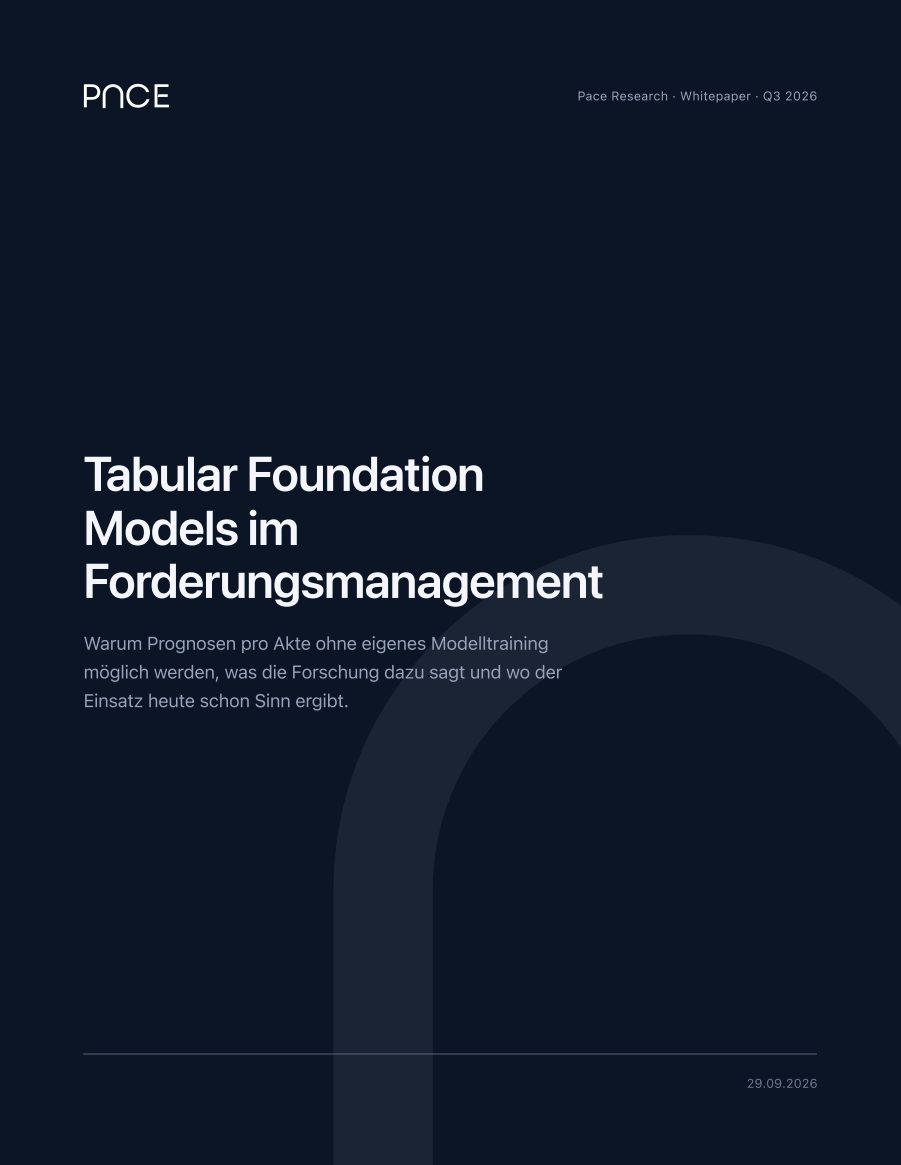 Titelseite des Whitepapers: Tabular Foundation Models im Forderungsmanagement