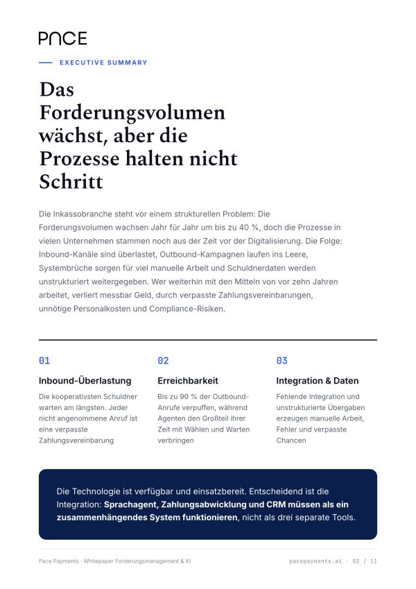 Seite 2: Executive Summary mit den vier zentralen Herausforderungen