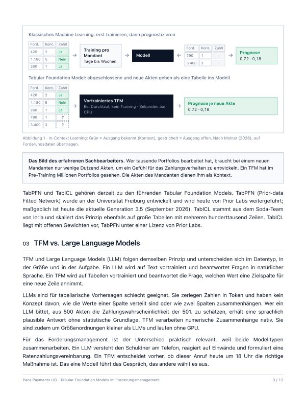 Seite 3: Abbildung 1, klassisches Machine Learning im Vergleich mit einem Tabular Foundation Model